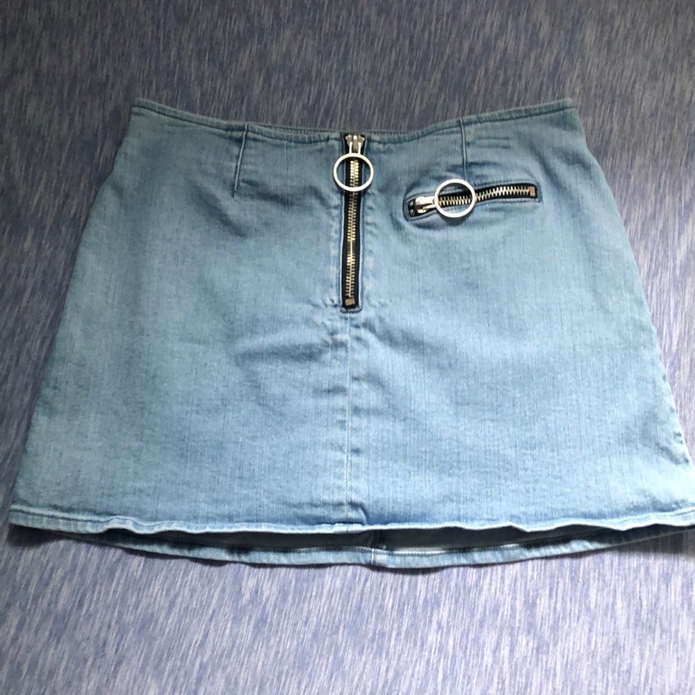 Urban Outfitters Jean Zip Mini Pocket Skirt